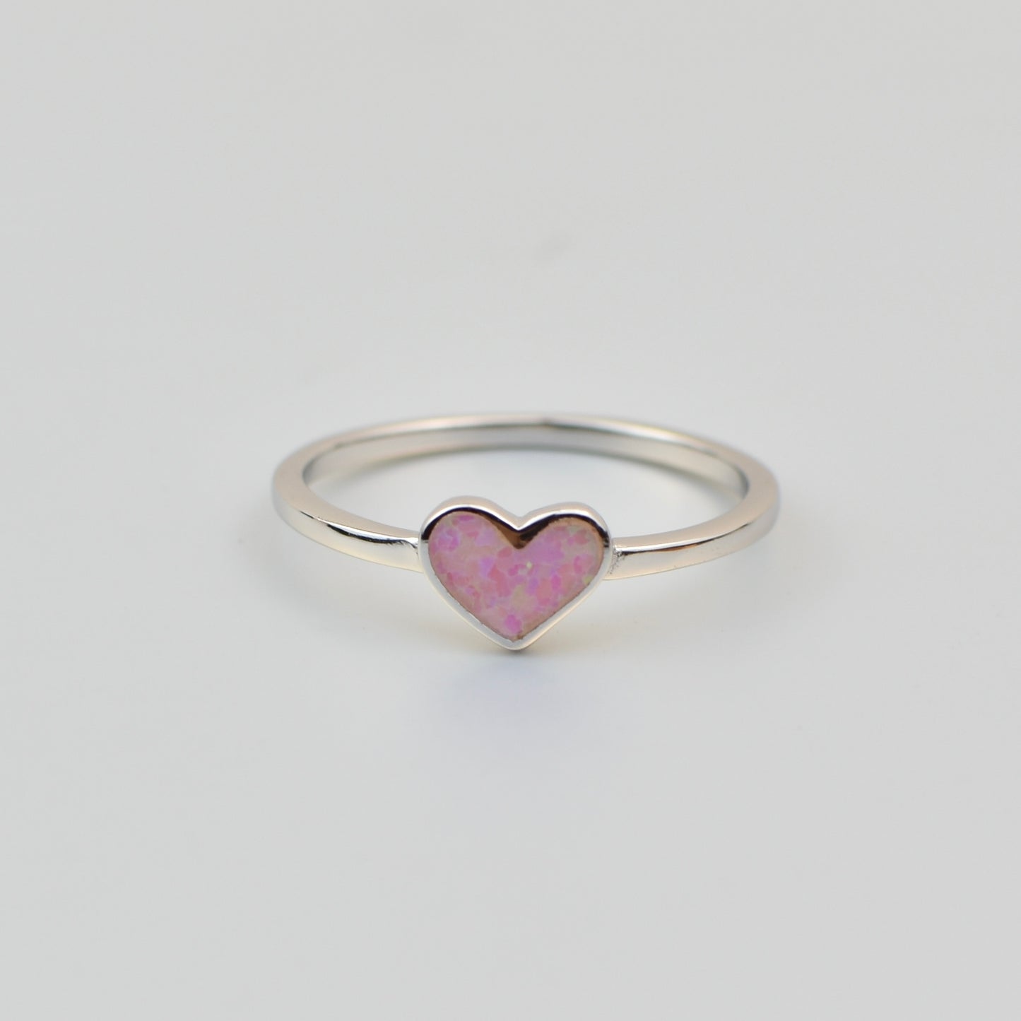Heart Opal Sterling Silver Rings