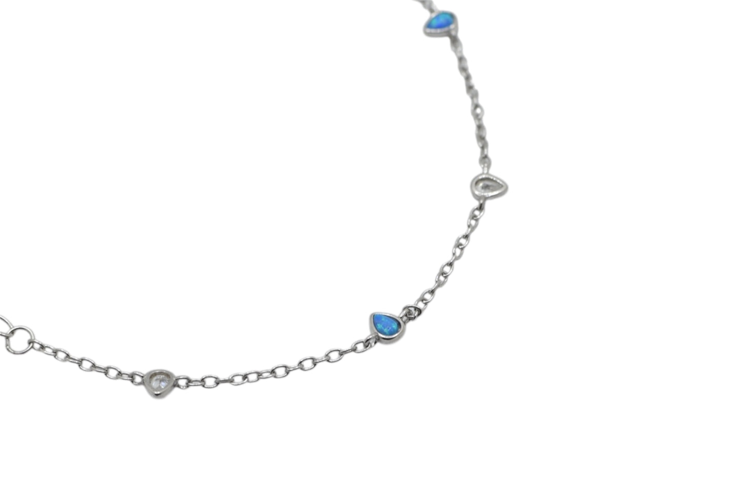 Blue Opal & CZ Bracelet