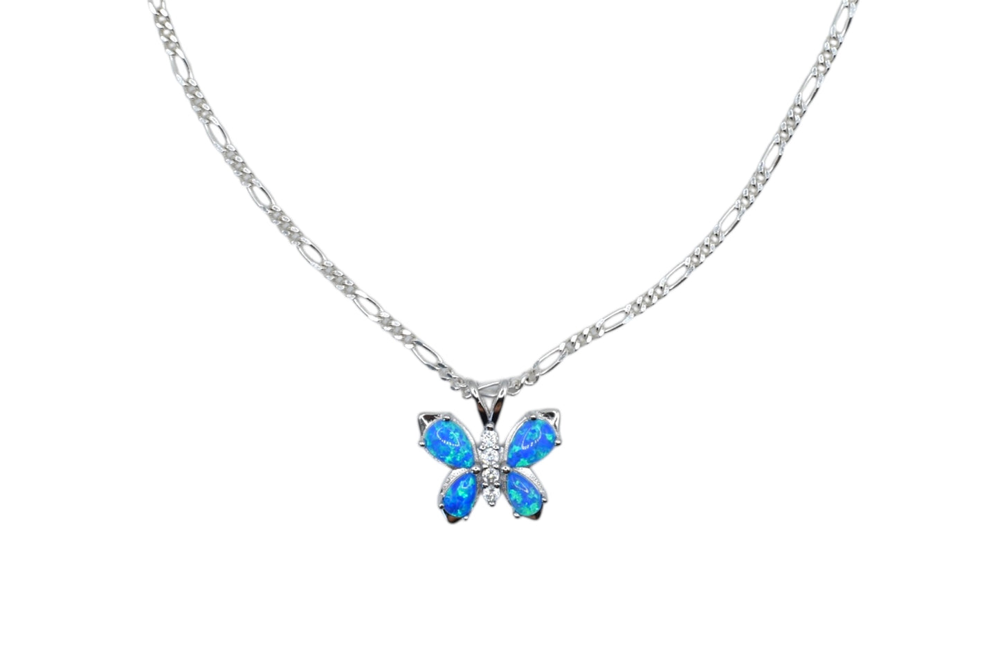 Blue Opal Butterfly Necklace