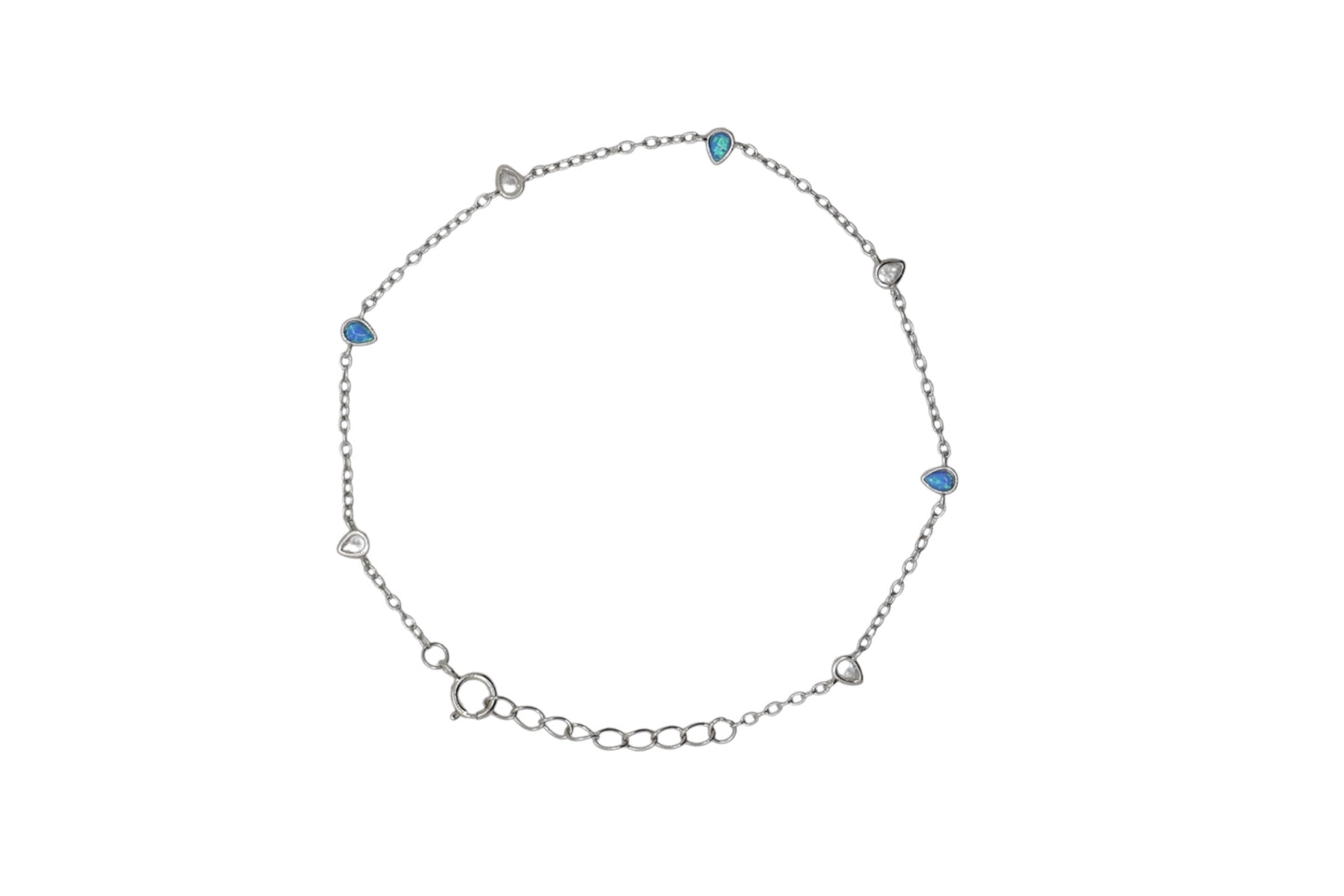 Blue Opal & CZ Bracelet
