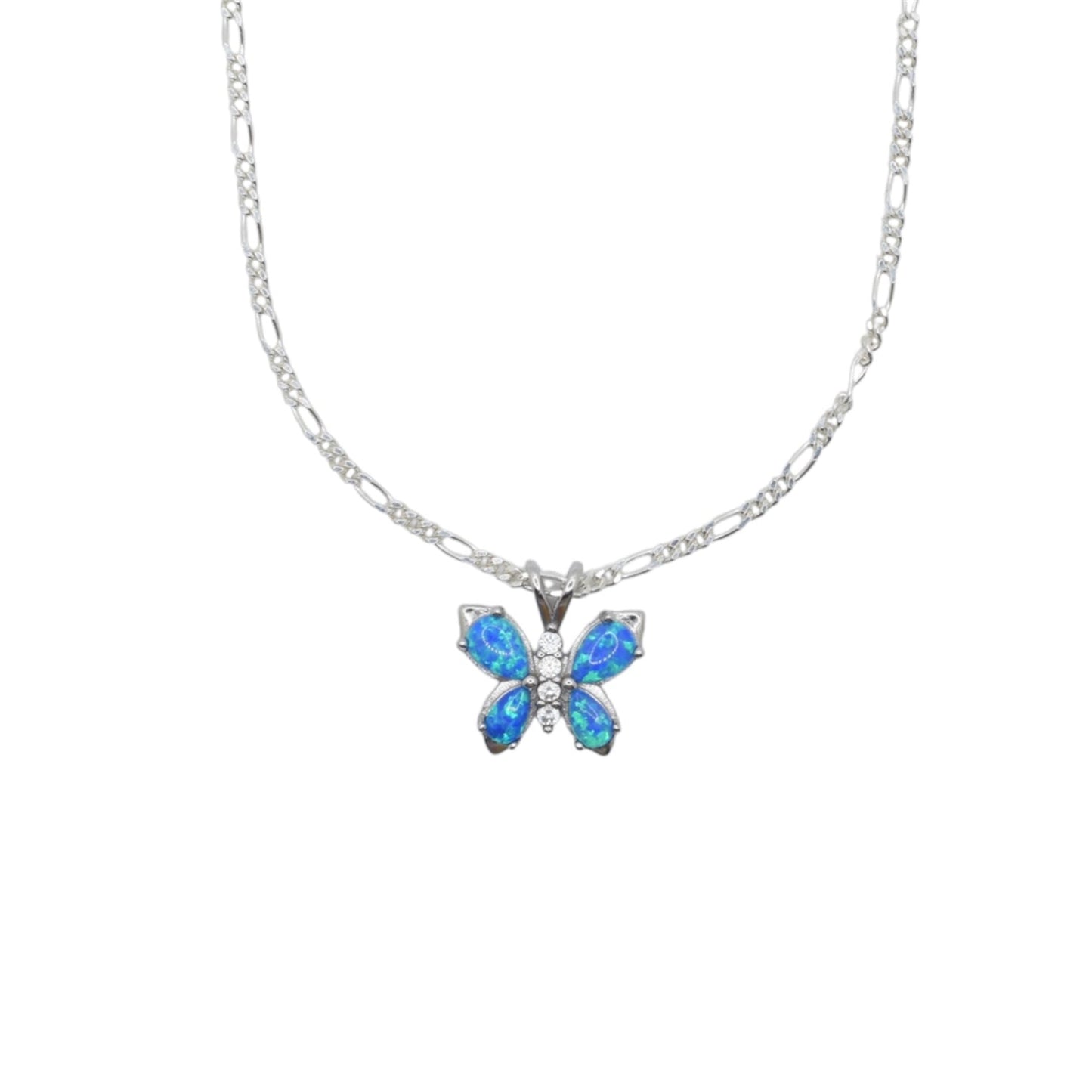 Blue Opal Butterfly Necklace