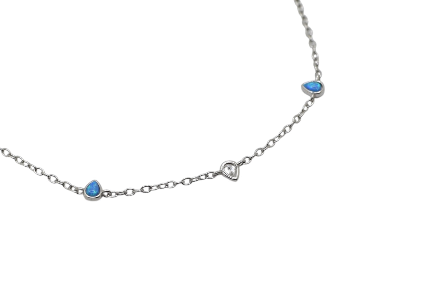 Blue Opal & CZ Bracelet