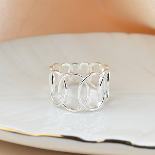Chunky Circles Sterling Silver Ring