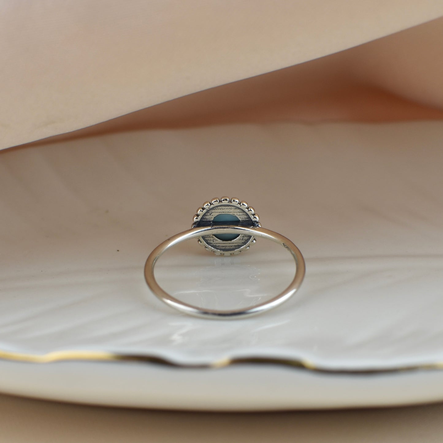 Bali Larimar Stone Sterling Silver Ring