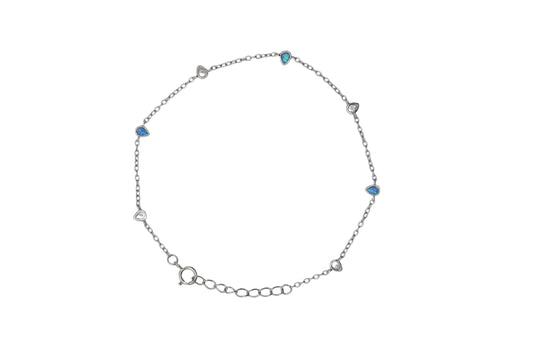 Blue Opal & CZ Bracelet