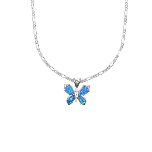 Blue Opal Butterfly Necklace