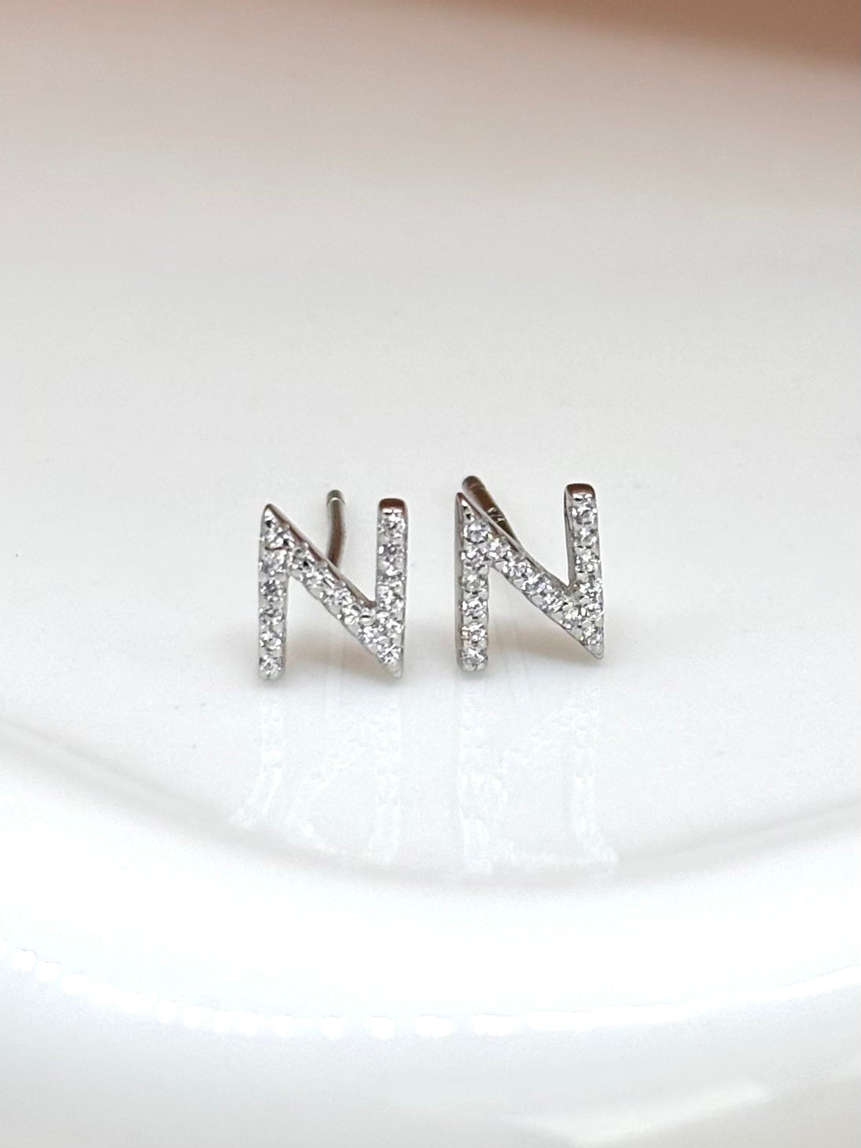 CZ Initial Studs | Sterling Silver A-Z