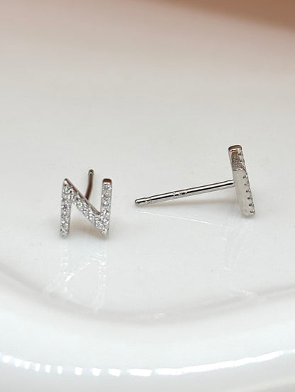 CZ Initial Studs | Sterling Silver A-Z