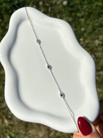 925 Sterling Silver Eye Protection Anklet
