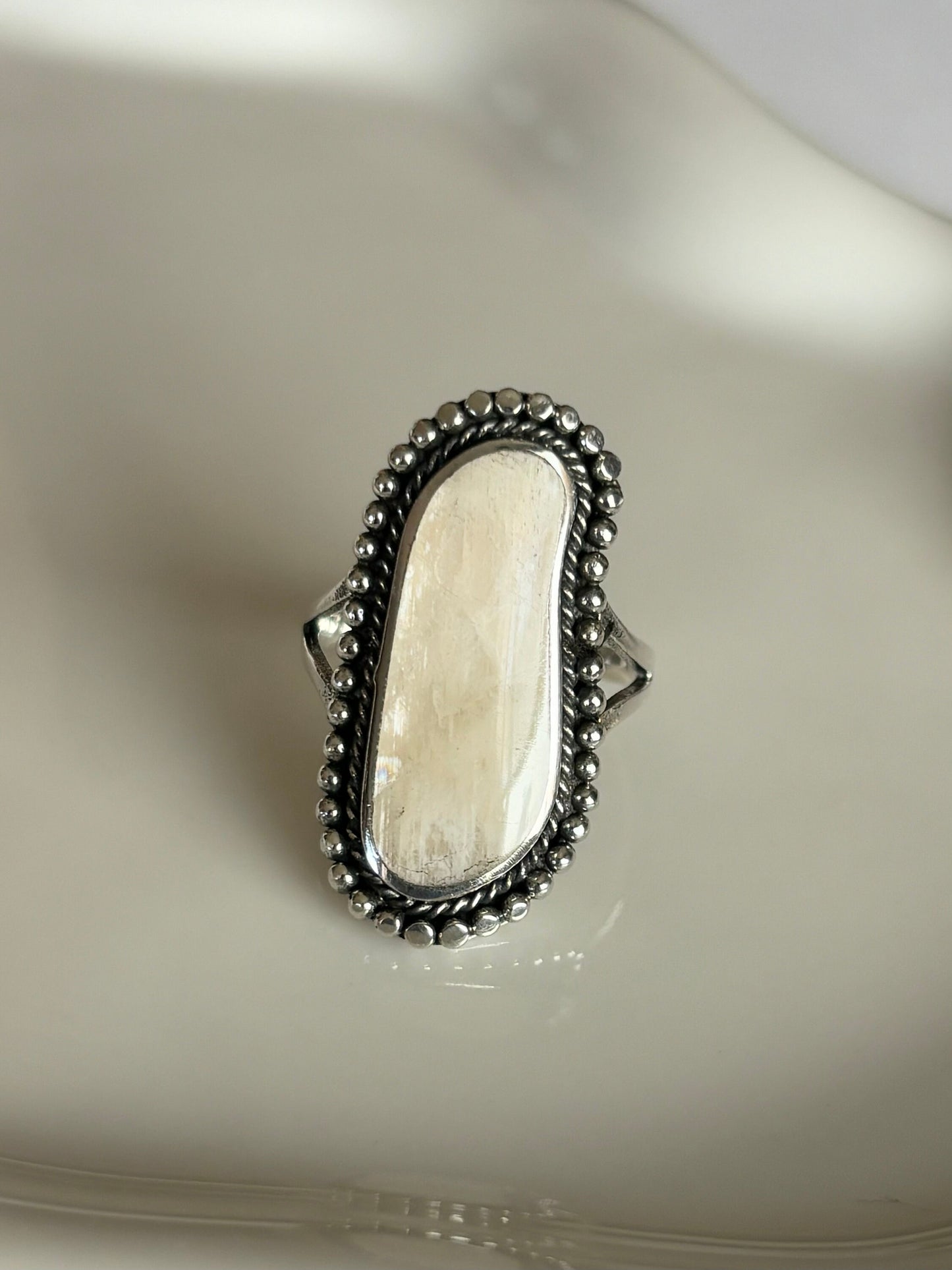 Genuine Moonstone Sterling Silver Ring