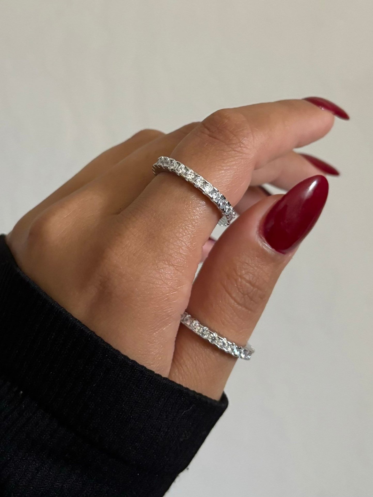 CZ Sterling Silver Eternity Band Ring