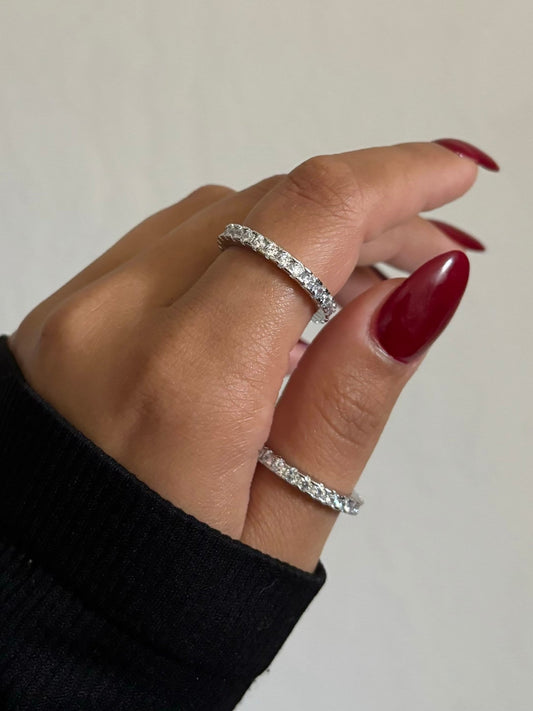 CZ Sterling Silver Eternity Band Ring