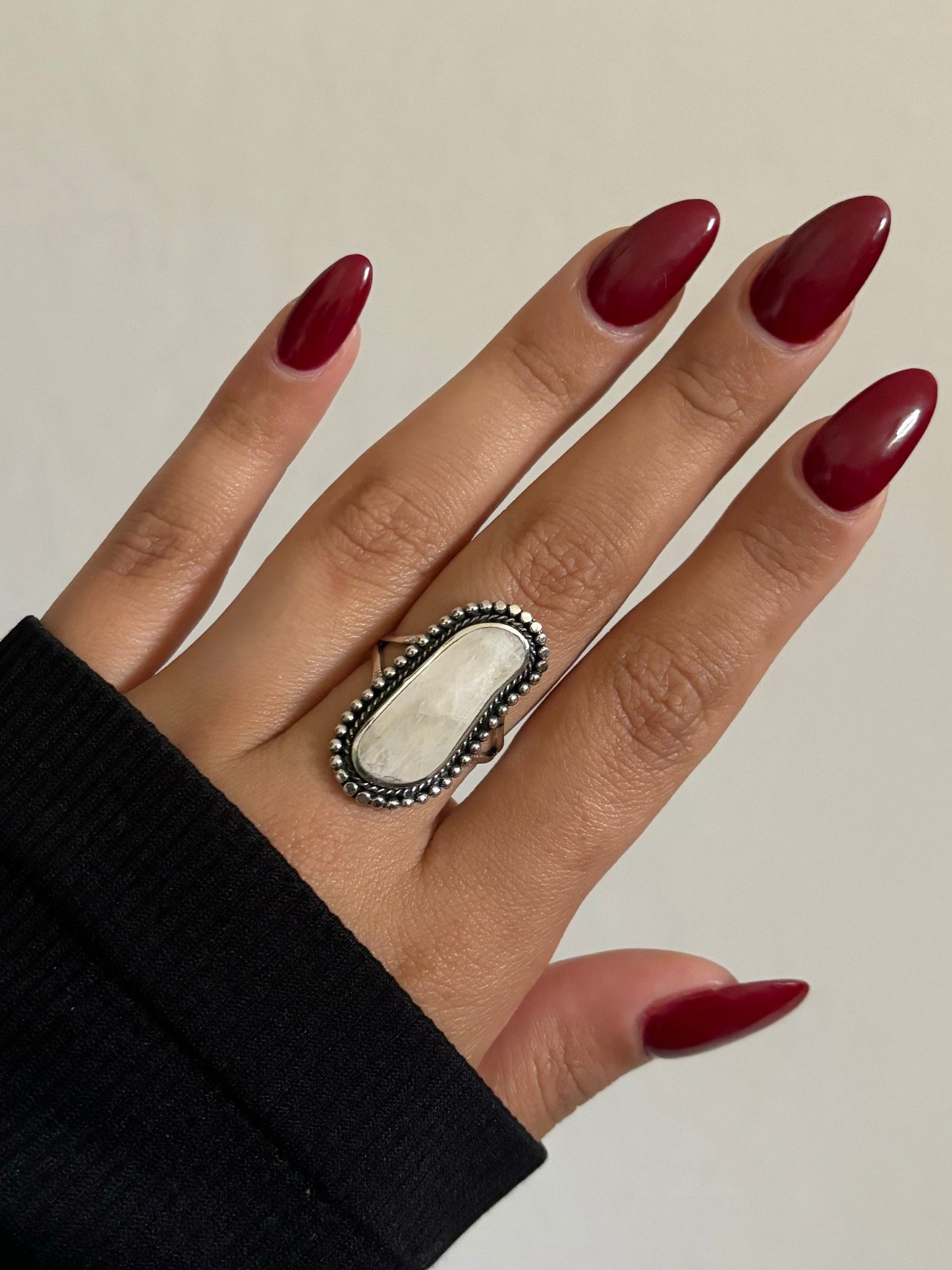 Genuine Moonstone Sterling Silver Ring