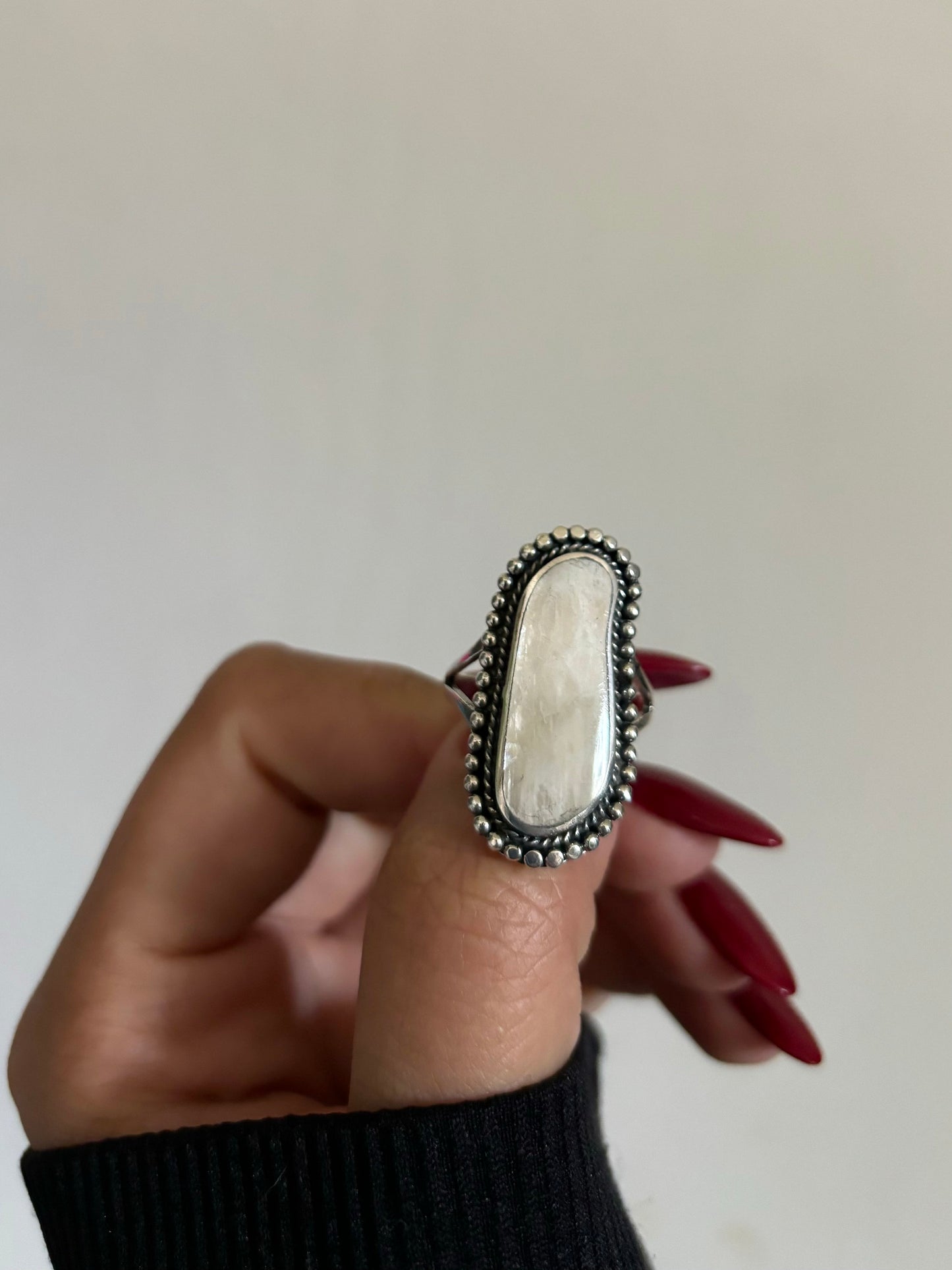 Genuine Moonstone Sterling Silver Ring