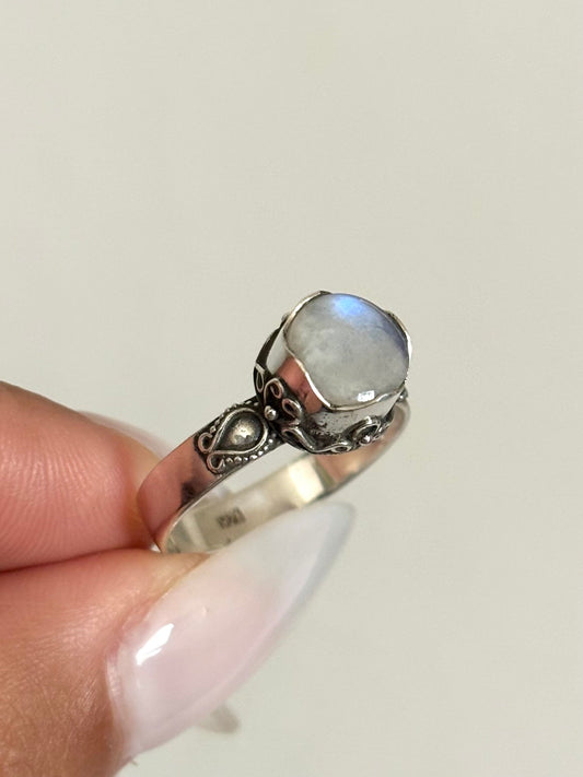 Genuine Moonstone Sterling Silver Ring