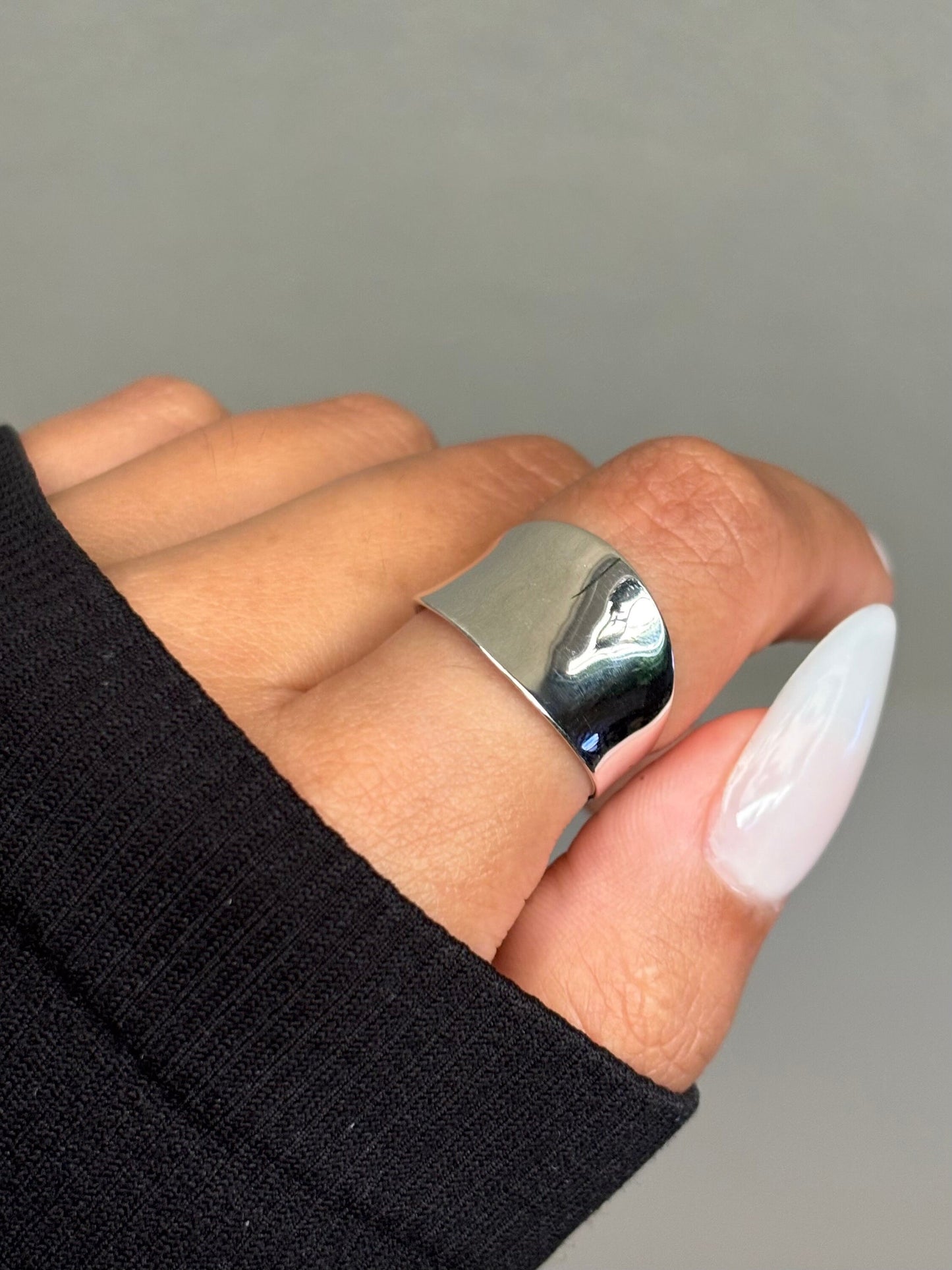 Sterling Silver Concave Ring