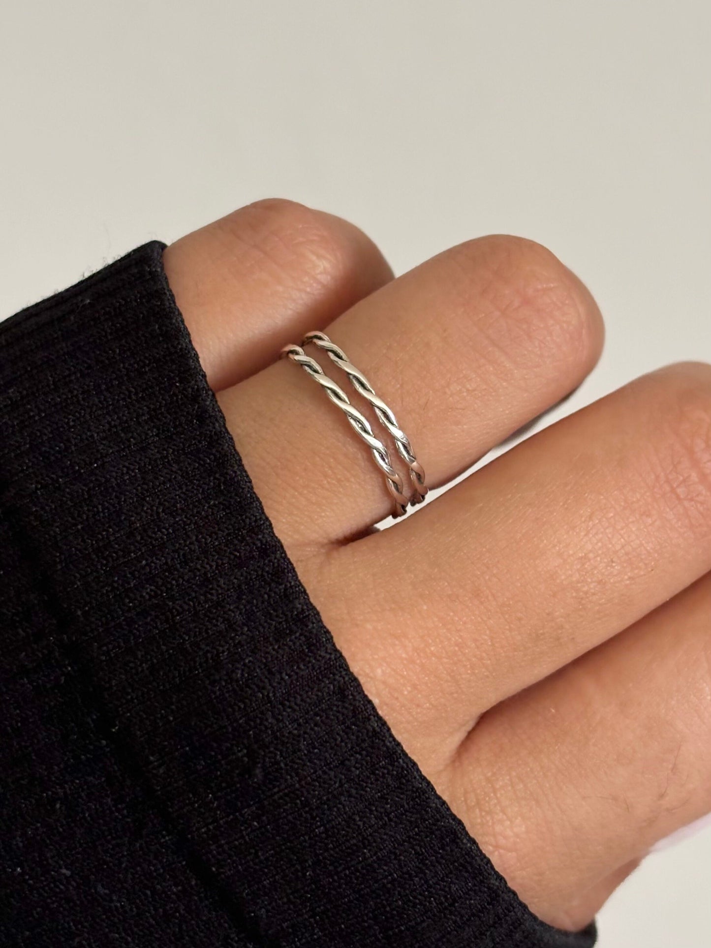 Sterling Silver Double Braid Ring
