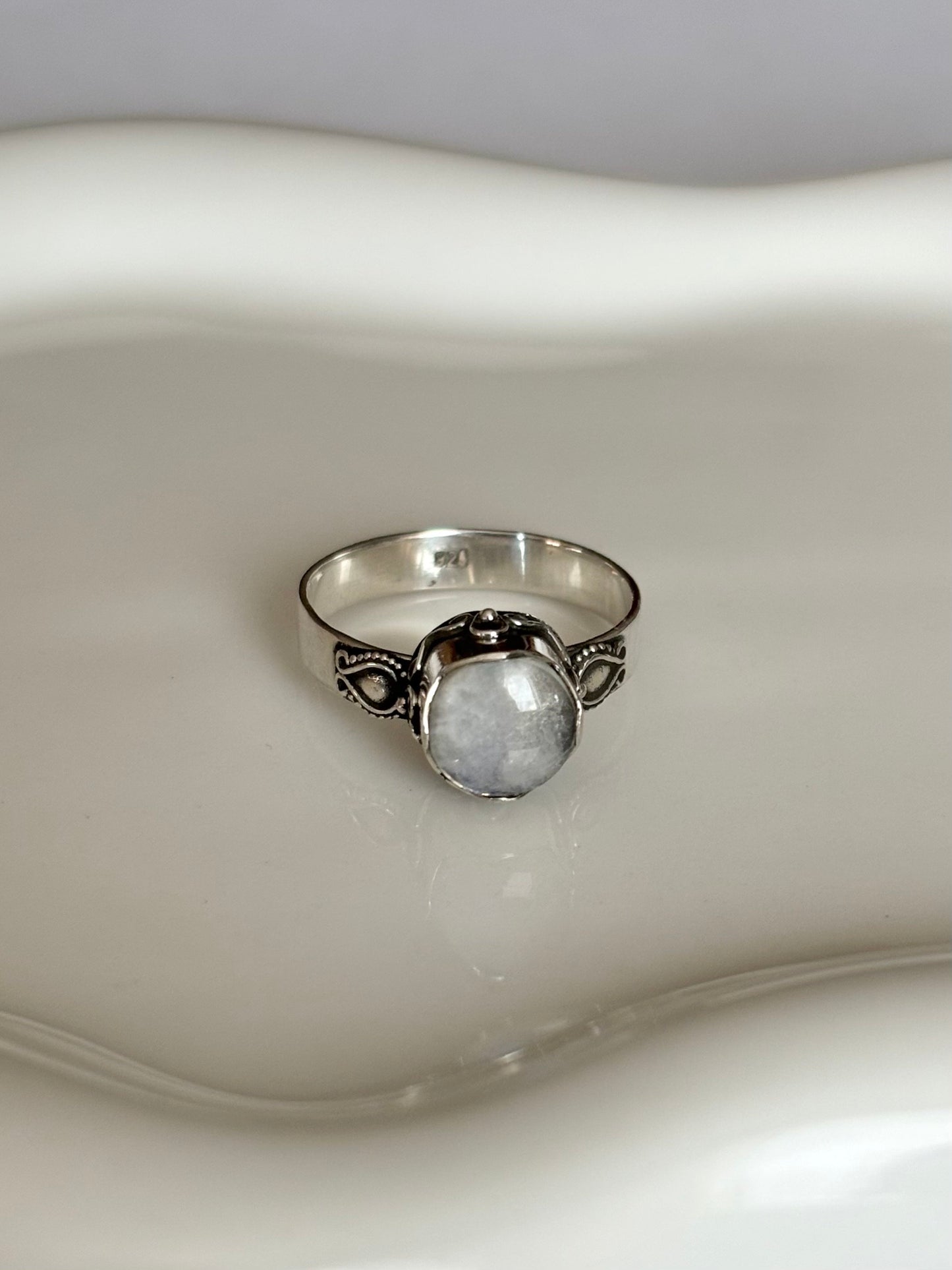 Genuine Moonstone Sterling Silver Ring