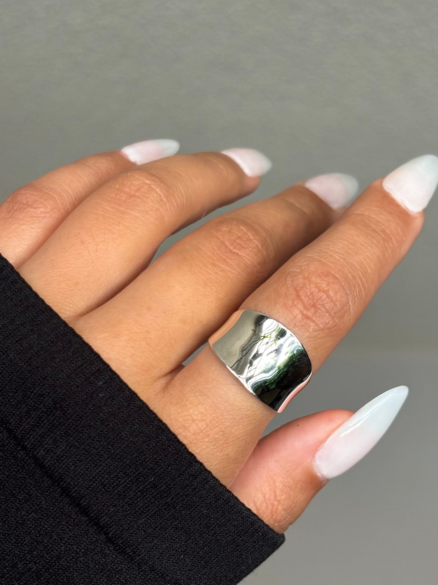 Sterling Silver Concave Ring